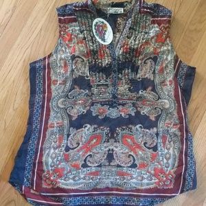 NWT Modcloth henley sleeveless blouse